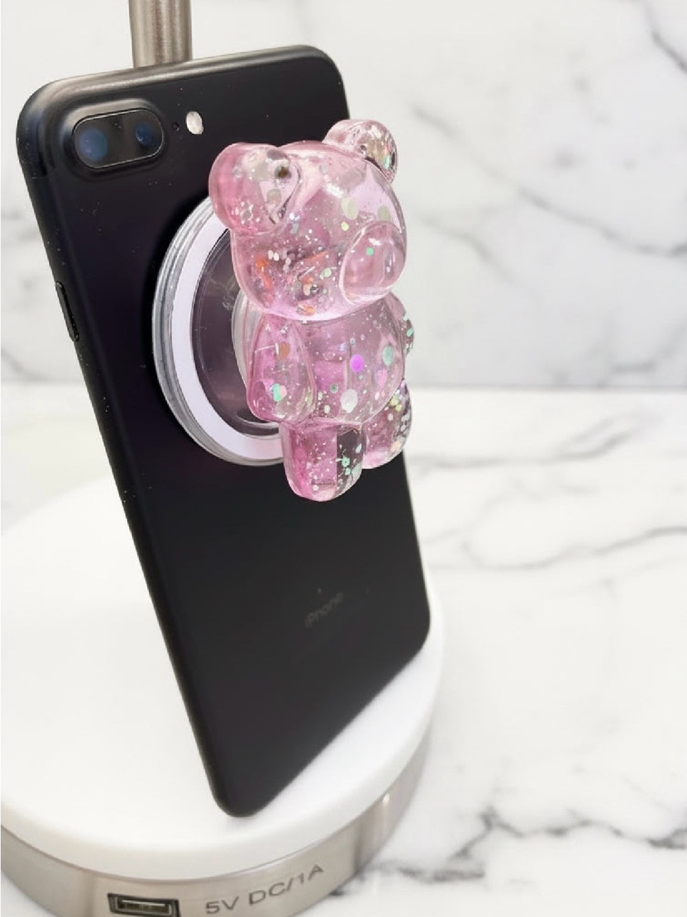 Lavender Gummy Bear Phone Grip and Stand - Compatible Cell Accessory